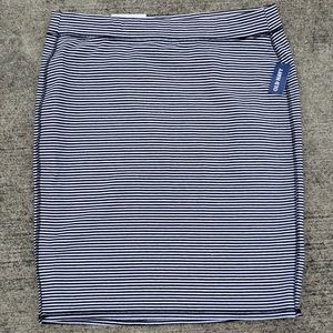 NWT Black & white striped cotton pencil skirt